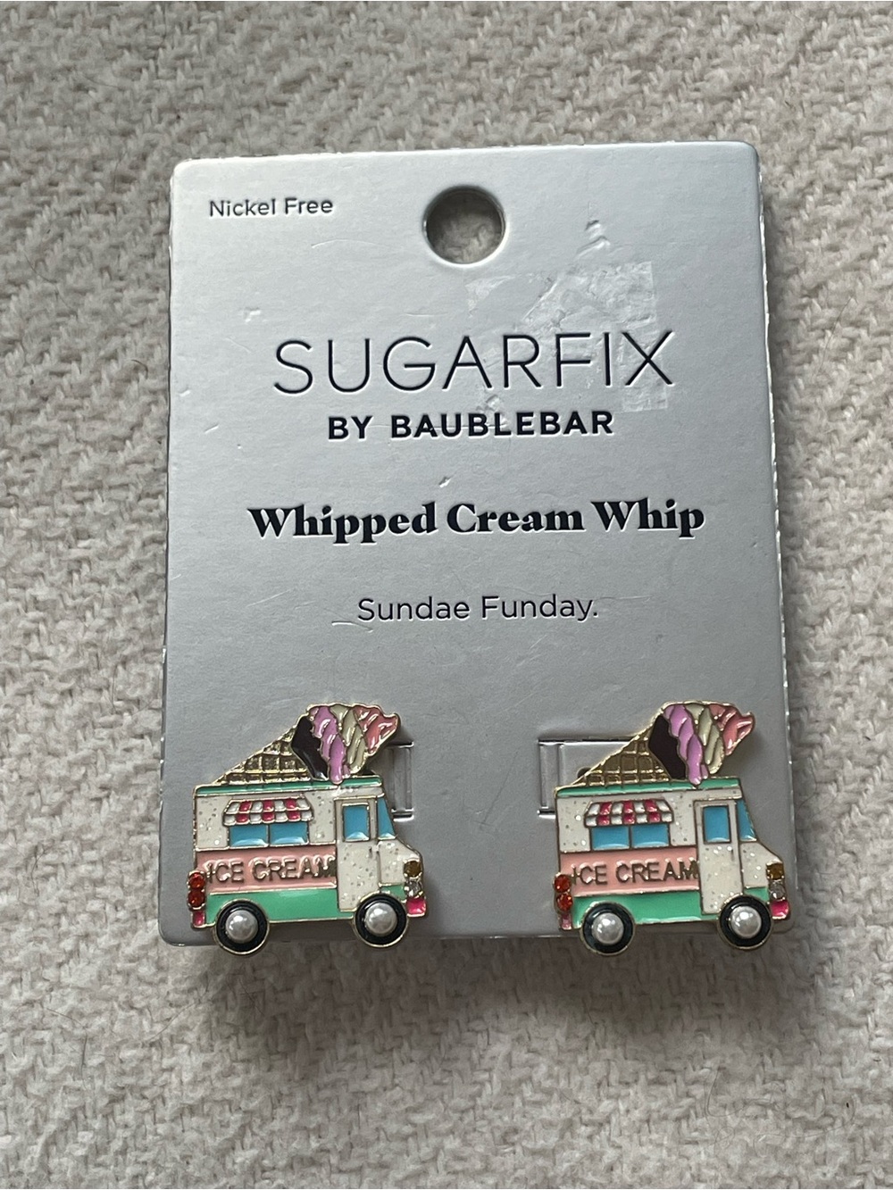 BaubleBar Sundae Funday Ice Cream Truck Stud Earrings NWT